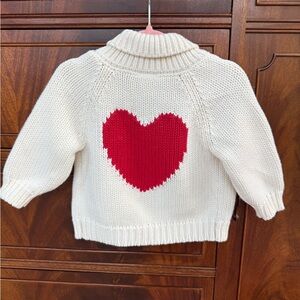 GAP White heart Knit Cardigan for Kids